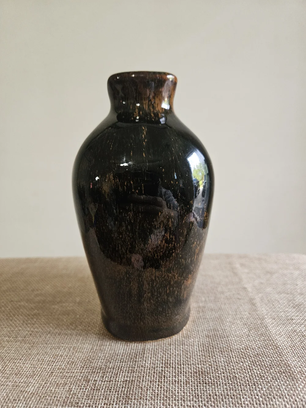 Brown Glossy Ceramic Vase